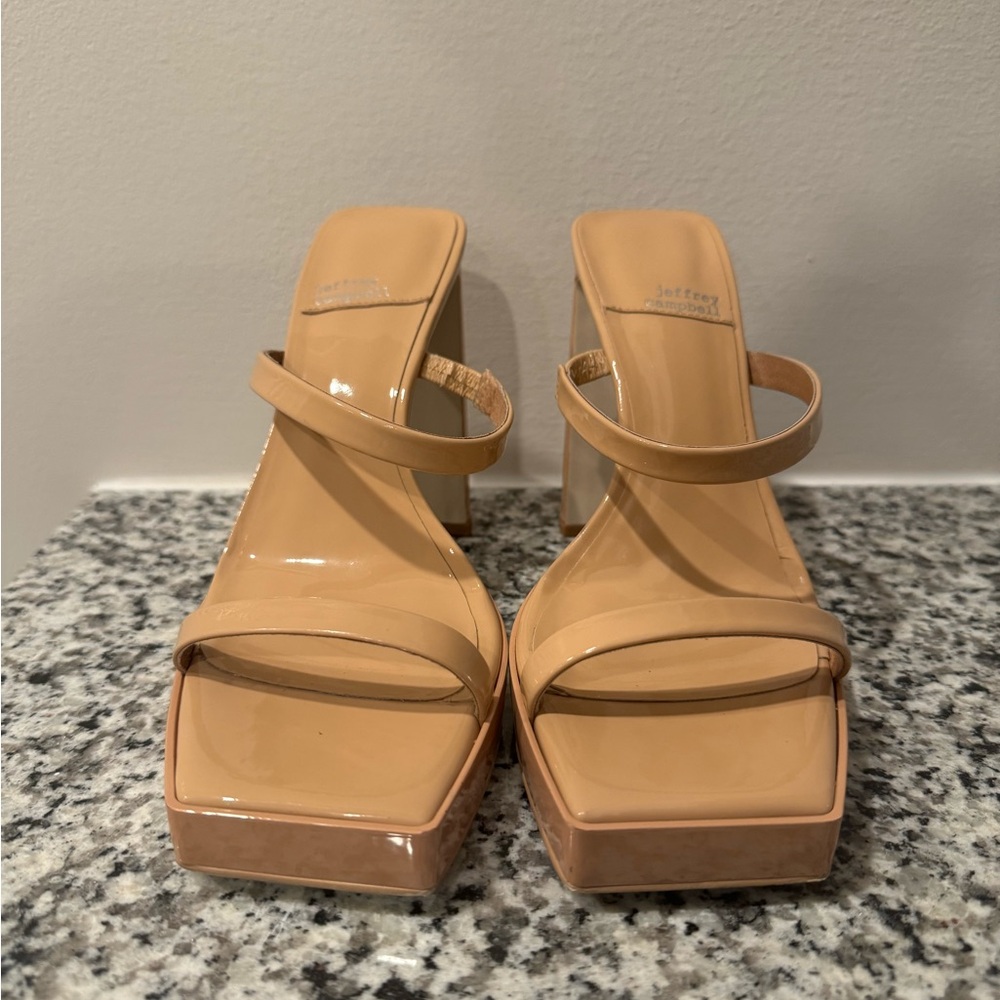 JEFFREY CAMPBELL Dusty Nude Patent Hustler Size 8.5- Women’s